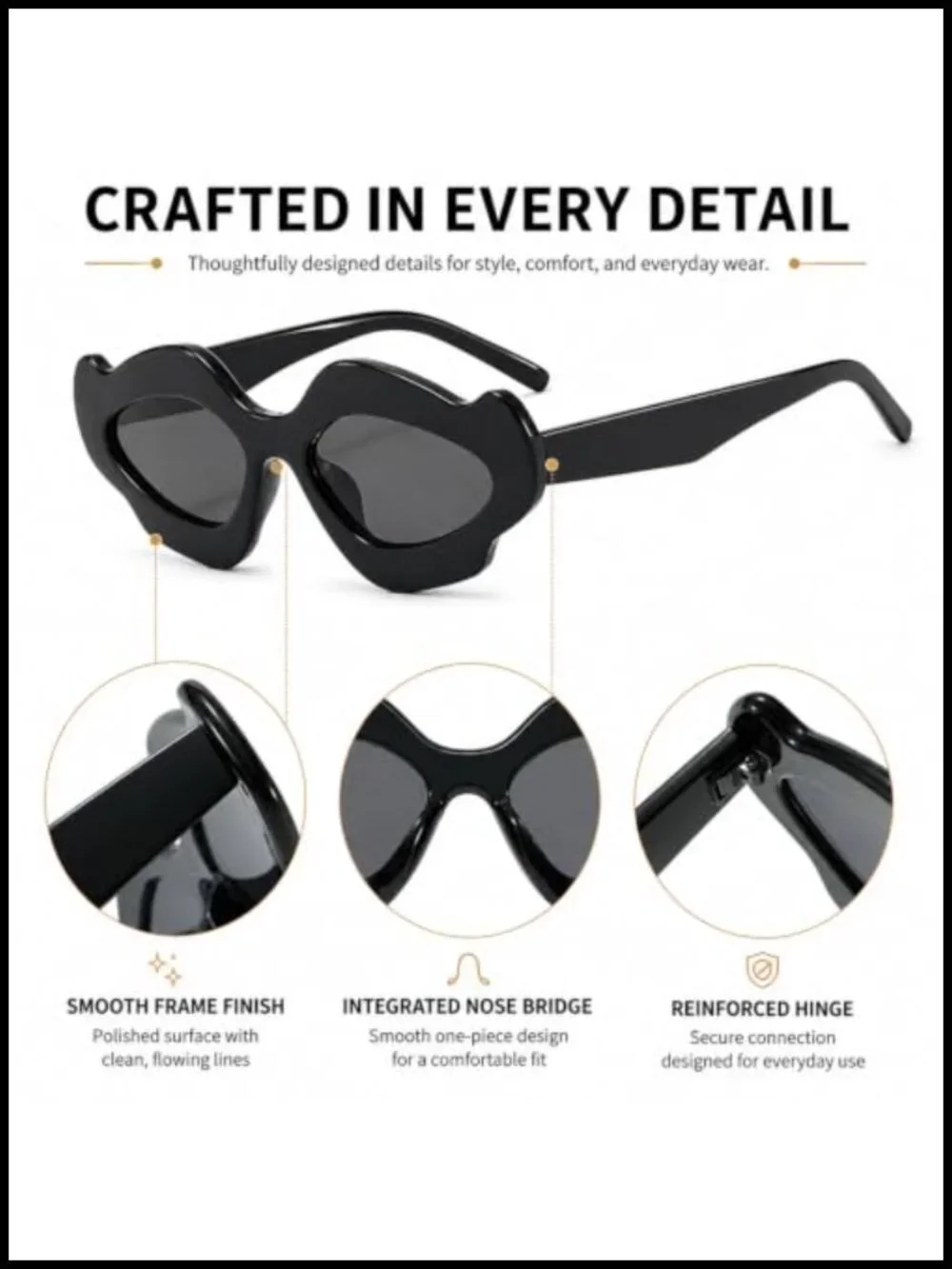 Cat Eye Flower Shape Sunglasses UV400 Non-Polarized Oversized